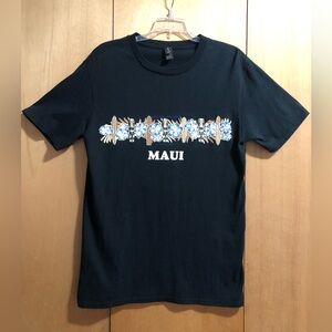 Tiki Surfboards Maui Hawaii Adult Black SS T Shirt Medium EUC